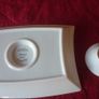 Bernardaud Limoges Nestle 2001 Gold Gilt Burgundy Tray With Dipping Cup Set Image 9