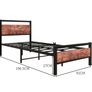 Single Bed Frames Solid Bedstead Base with Wood Headboard Image 8