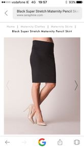 Seraphine Maternity Black Pencil Skirt