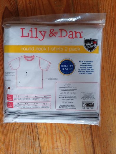 BNIP 2 Pack Age 8-10 White Teeshirts