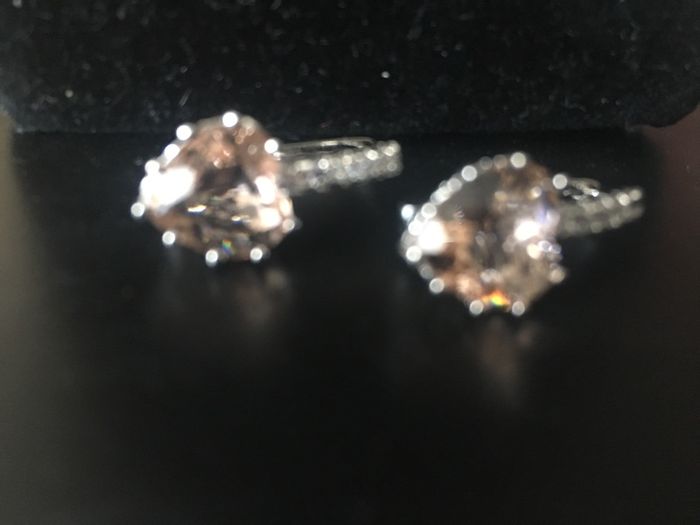 Morganite /crystal Earrings