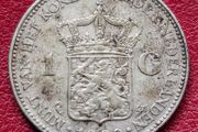Netherlands 1 Gulden 1929 Queen Wilhelmina Silver Coin