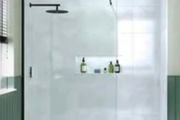 Merlyn 900 wetroom panel matt black finish