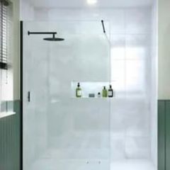 Merlyn 900 wetroom panel matt black finish