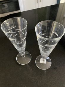 Waterford  Crystal  very tall 9 1/4 inch  Jasper Conran glasses