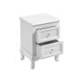 Set of 2 Bedside Cabinets with 2 Drawers Baroque Chest of Drawers Side Table for Bedroom Living Room MDF White Image 2