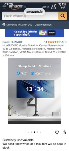 Huanuo Single Gas Spring Monitor Mount