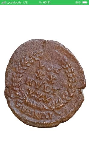 Constantius Ii . Ae Follis 17mm  1,4g 337-361 AD Antioch  votxx mvlt xxx