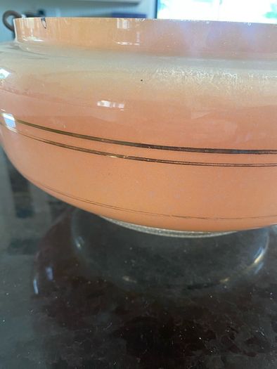 Vintage Original 1970s pink  Glass Hanging Lamp Shade