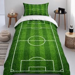 NEW Football Pitch Single Duvet Cover & Pillowcase