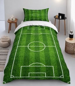 NEW Football Pitch Single Duvet Cover & Pillowcase