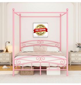 Bed Frame King Size with Ornate European Style Headboard & Footboard