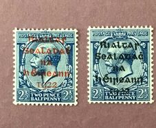 Ireland 1923 Dollard 2.5d Overprint in Red and Black.