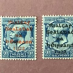 Ireland 1923 Dollard 2.5d Overprint in Red and Black.
