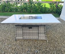 Rattan fire pit garden table
