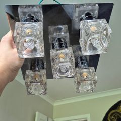Glass Ice cube 5 light and matching bedside lights