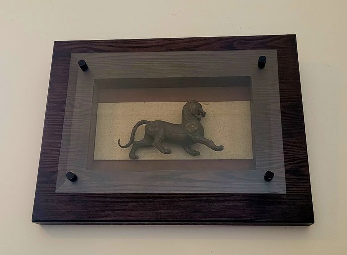 Vintage decorative casting in shadow box