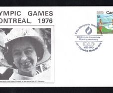 1976 Canada cover commemorating The Queen OPening the Olympic Games, Montreal tying 20c Olympic Commemorative Stamp with Olympic stamp cancel
