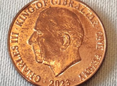 Gibraltar 1p Coin 2023 Charles III Coronation