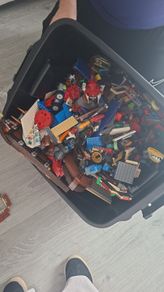 Large box of lego , accessories and weapons