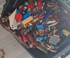 Large box of lego , accessories and weapons