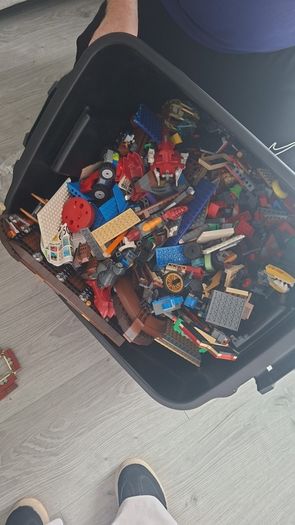Large box of lego , accessories and weapons