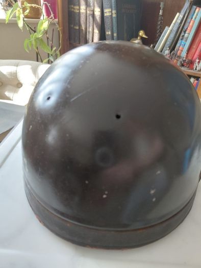 Antique French half shell motorcycle helmet by Geno Paris France