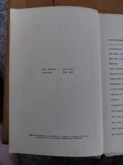 Vintage 1927 Hardback, No Other Tiger by AEW Mason Author of The Four Feathers