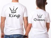 King queen couple t-shirts for valentines day wedding gift present
