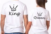 King queen couple t-shirts for valentines day wedding gift present