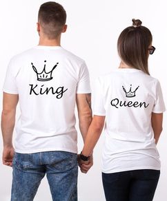 King queen couple t-shirts for valentines day wedding gift present