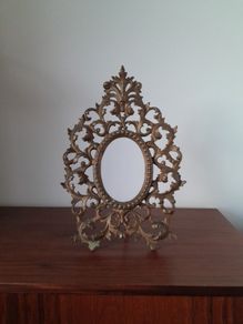 Antique Brass Oval Picture Frame or Mirror