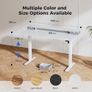 Adjustable Height Desk with 2 Drawers, 140 x 60 cm, Stable Electric Sit-Stand Desk, Ergonomic Computer Desk, White Image 2