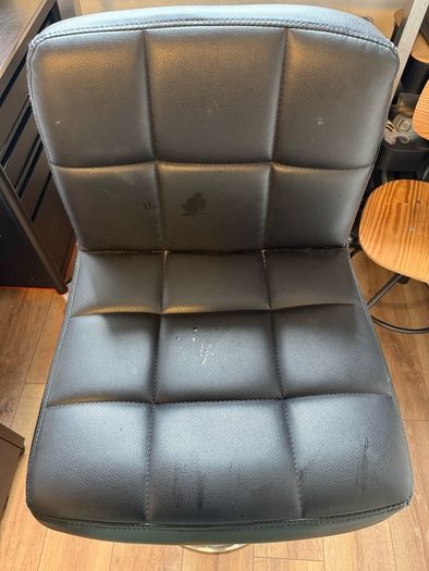 black faux leather bar stool