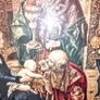 Antique picture in wooden frame Adoration of the Kings Image 2
