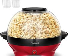 Popcorn Maker Machine, 5L Popcorn Popper, Nonstick Plate, Electric Stirring with Quick-Heat Technology, Cool Touch Handles, Healthy Less Fat (FREE POSTAGE)