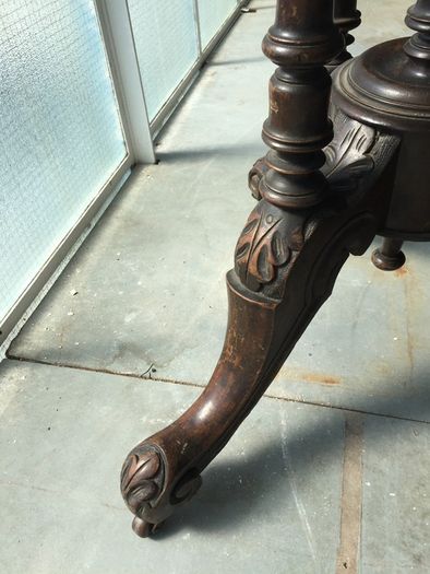 Antique oval table. Top is removable. 48"/122cm x 34"/87cm