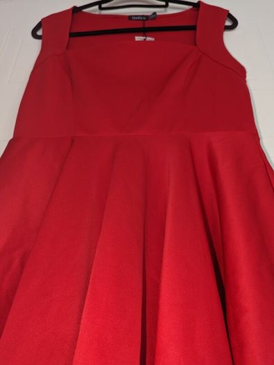 beautiful square neck, skater, midi dress from Boohoo
