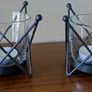 2 Candle tealights metal holders with glass inserts Image 2
