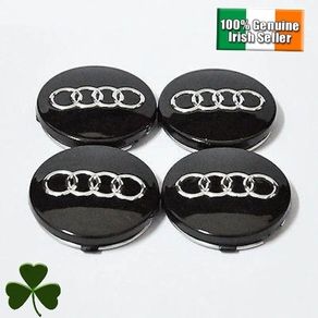 x4 Audi Black gloss cenre caps 60mm