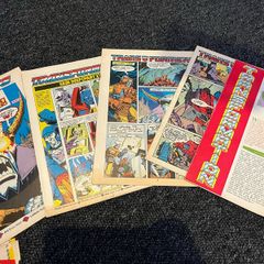 5 Marvel Uk Transformers comics with no covers and loads of loose pages