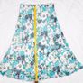Isle Collection Blue Teal Yellow Floral Print Chiffon A-Line Midi Skirt 10UK/38EU Image 9