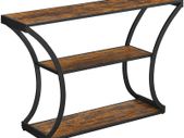 Console Table, Hallway Table, Curved Legs, Extended Table Top, for Living Room, Hallway, Bedroom, Vintage Brown/Black