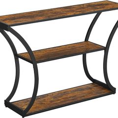Console Table, Hallway Table, Curved Legs, Extended Table Top, for Living Room, Hallway, Bedroom, Vintage Brown/Black
