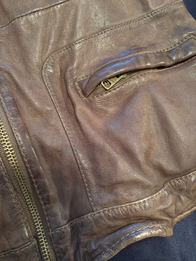 Womens Brown leather jacket size 12-14uk