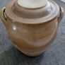 Antique French stoneware glazed pot with lid 40L Image 2