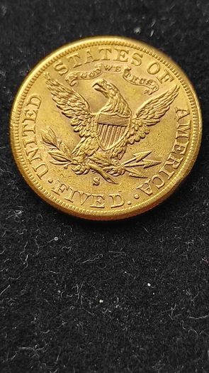 Gold coin 5 dollars 1886