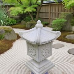 Japanese-style concrete garden lantern ornament,  Pagoda