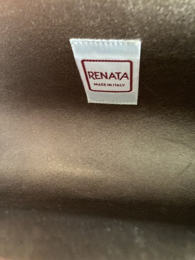 Renata Made in Italy - 3 way ( clutch, hand or shoulder) Nude Bag with gold trim- Brand New