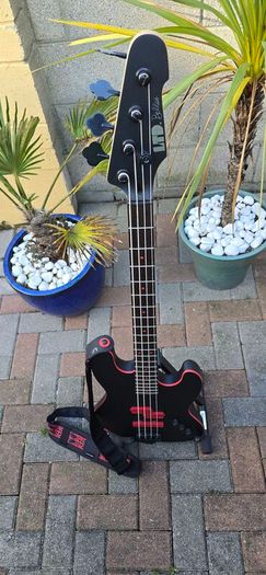 ESP LTD Frank Bello Signature Bass. Custom Satin Black & Red
